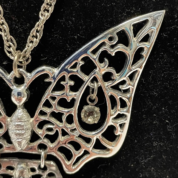 Filigree Butterfly Hinged Statement Necklace - Picture 8 of 10